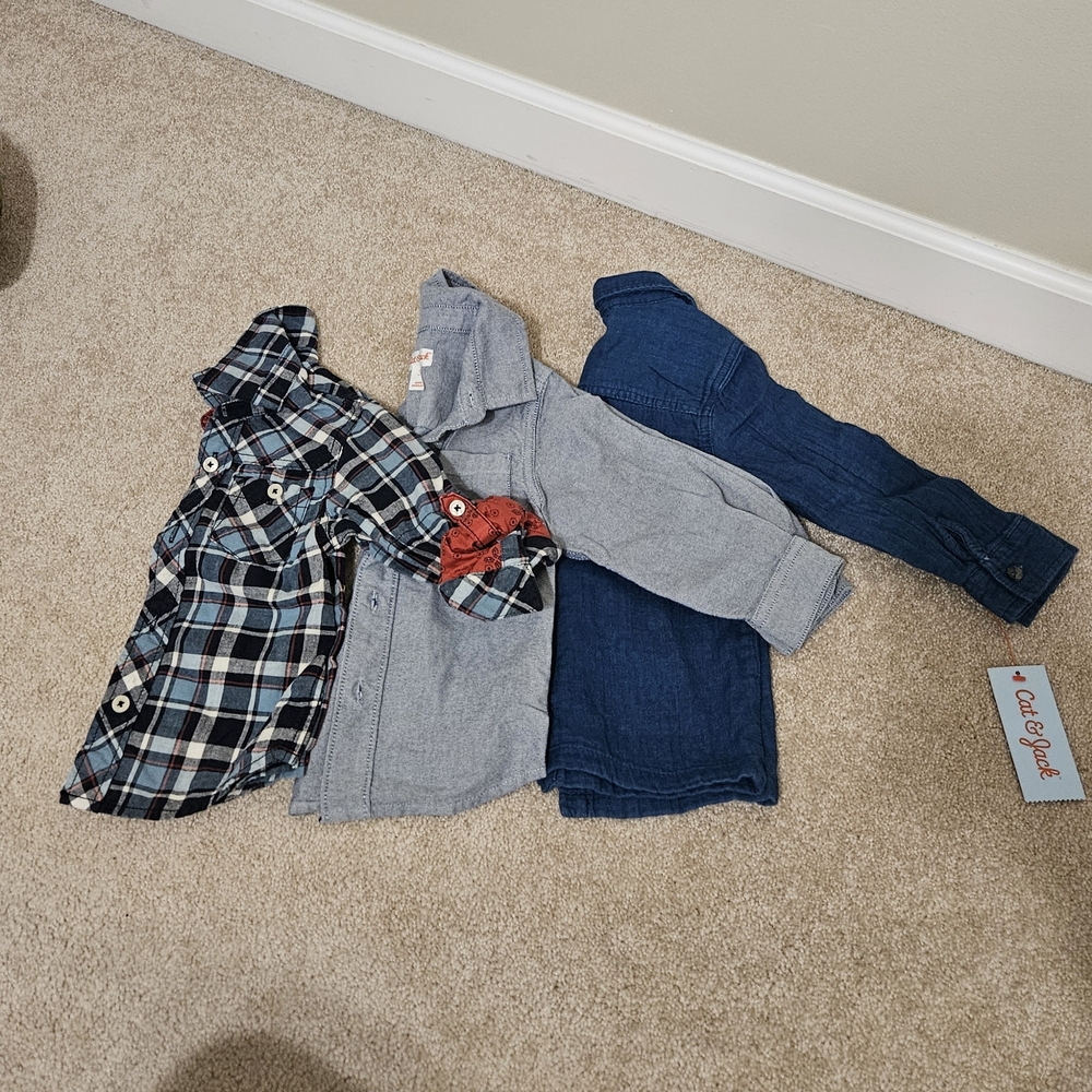 OshKosh B'gosh Blue and Gray Button Down Shirts